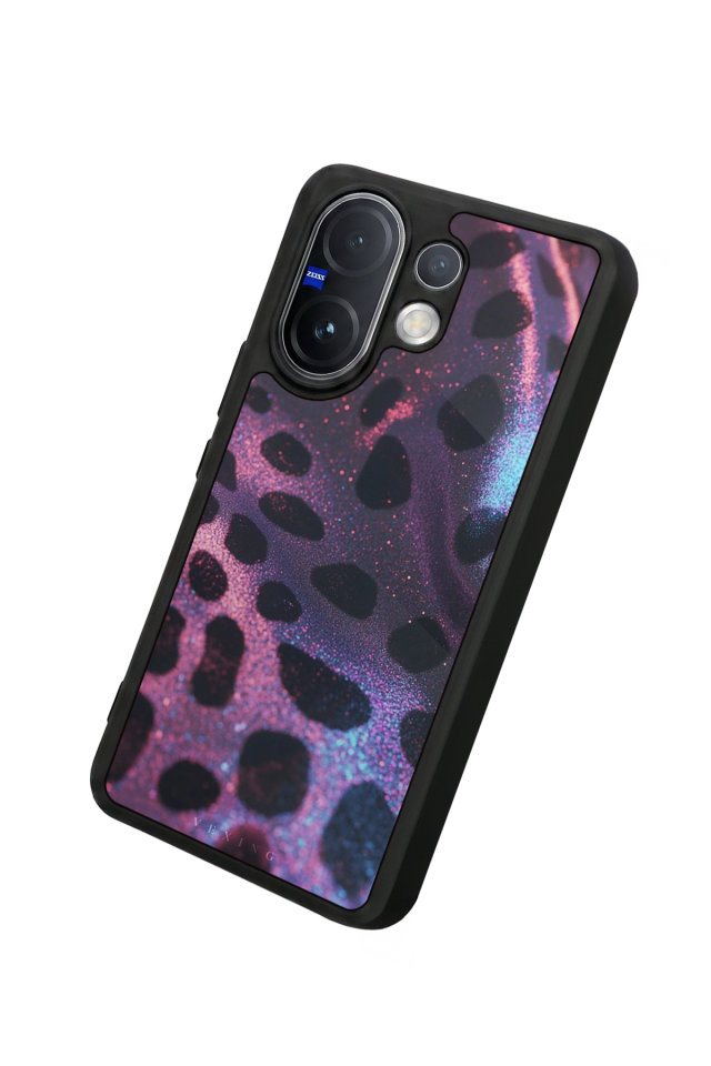 Vivo V60 Uyumlu Hologram Leopar Tasarımlı Glossy Premium Kılıf