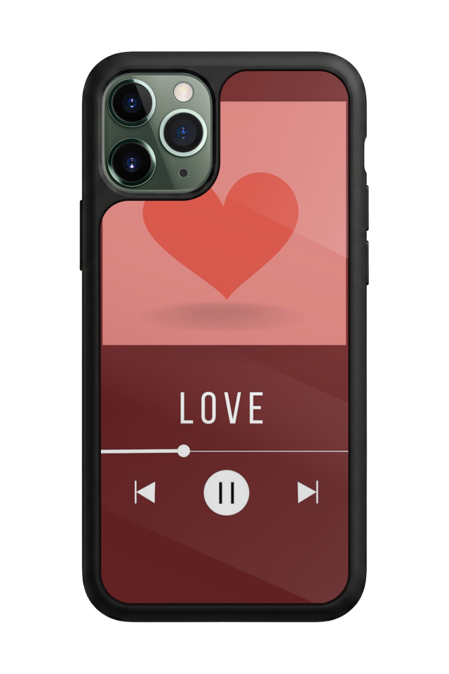 iPhone 11 Pro Max Uyumlu Kalp Love Tasarımlı Glossy Premium Kılıf