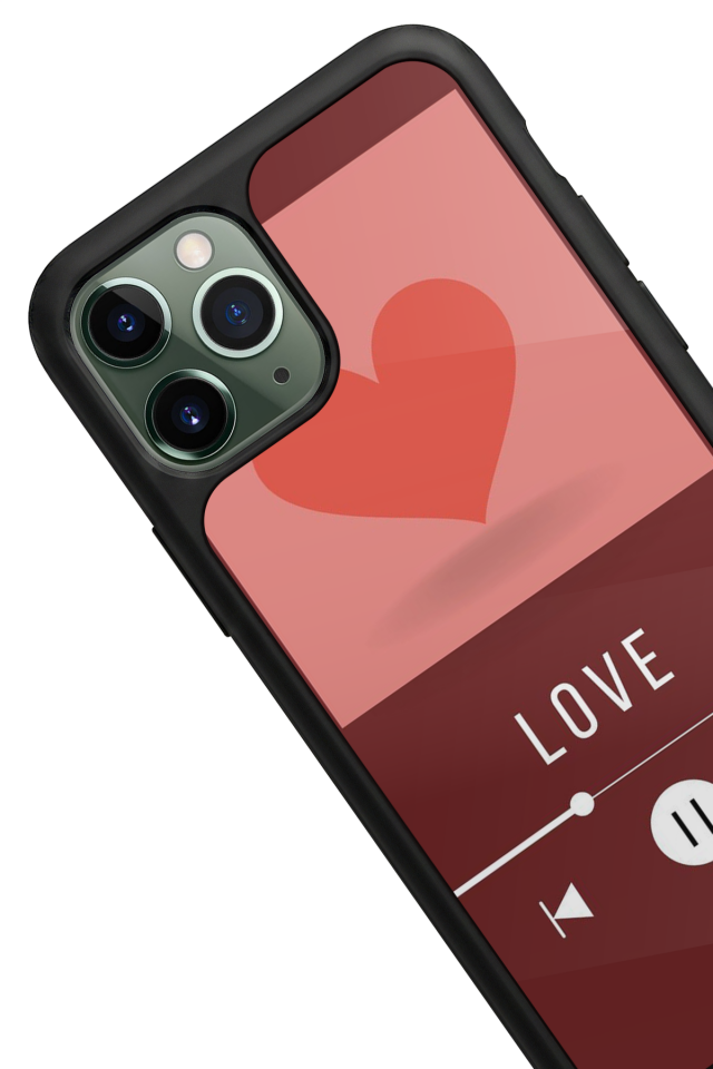 iPhone 11 Pro Max Uyumlu Kalp Love Tasarımlı Glossy Premium Kılıf