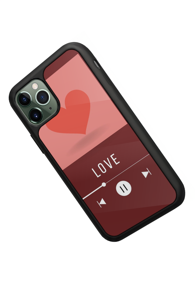 iPhone 11 Pro Max Uyumlu Kalp Love Tasarımlı Glossy Premium Kılıf