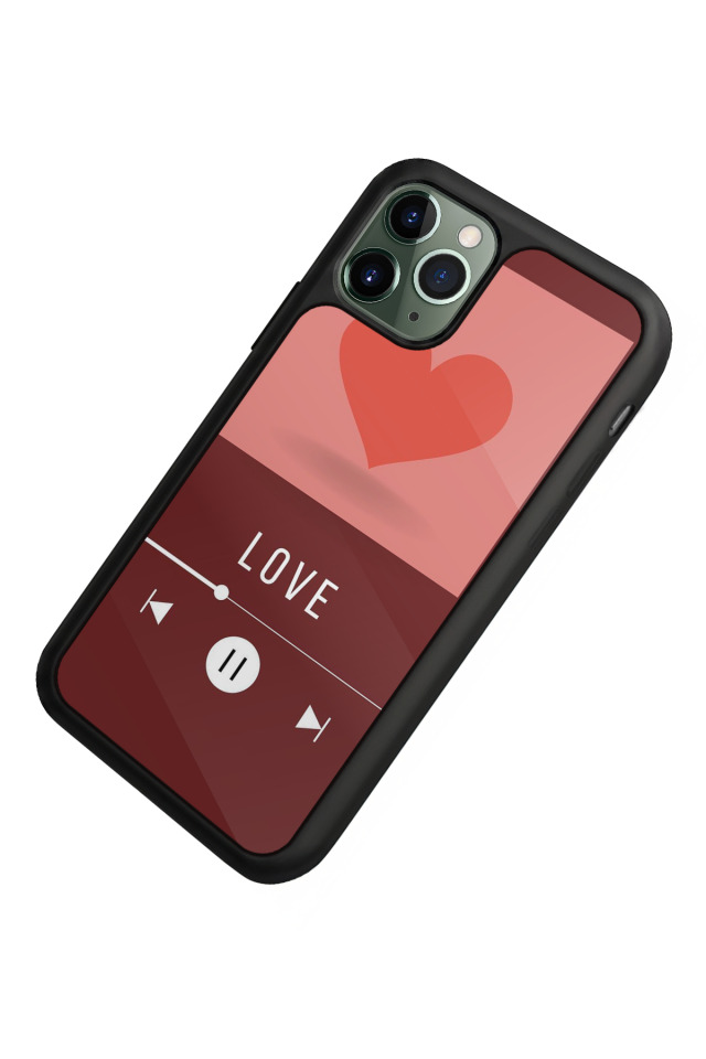 iPhone 11 Pro Max Uyumlu Kalp Love Tasarımlı Glossy Premium Kılıf