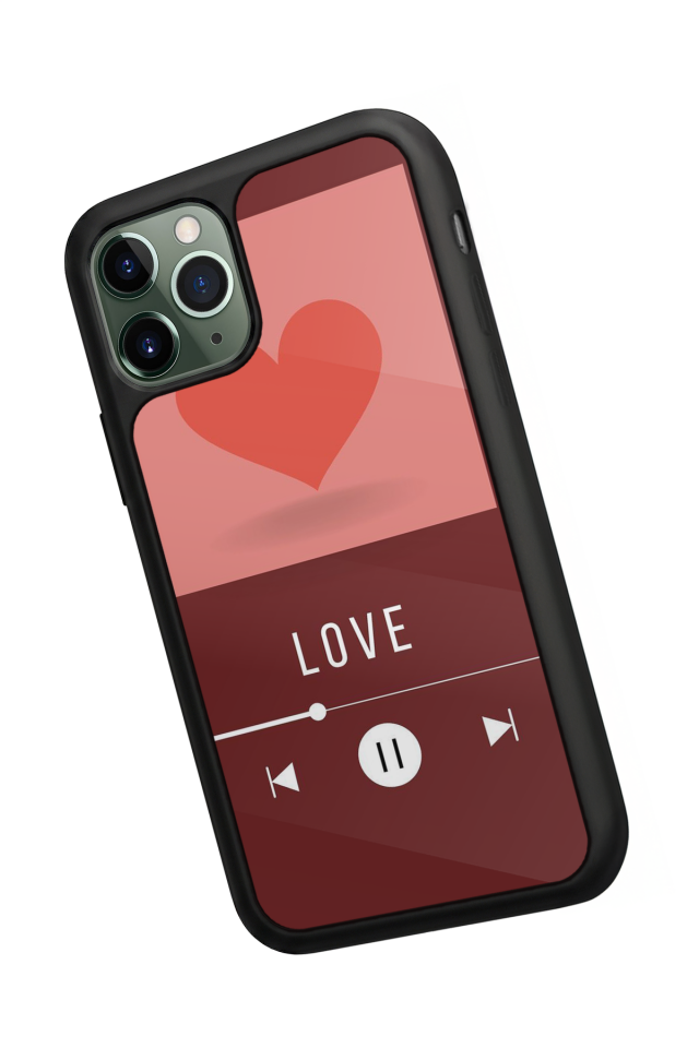 iPhone 11 Pro Max Uyumlu Kalp Love Tasarımlı Glossy Premium Kılıf