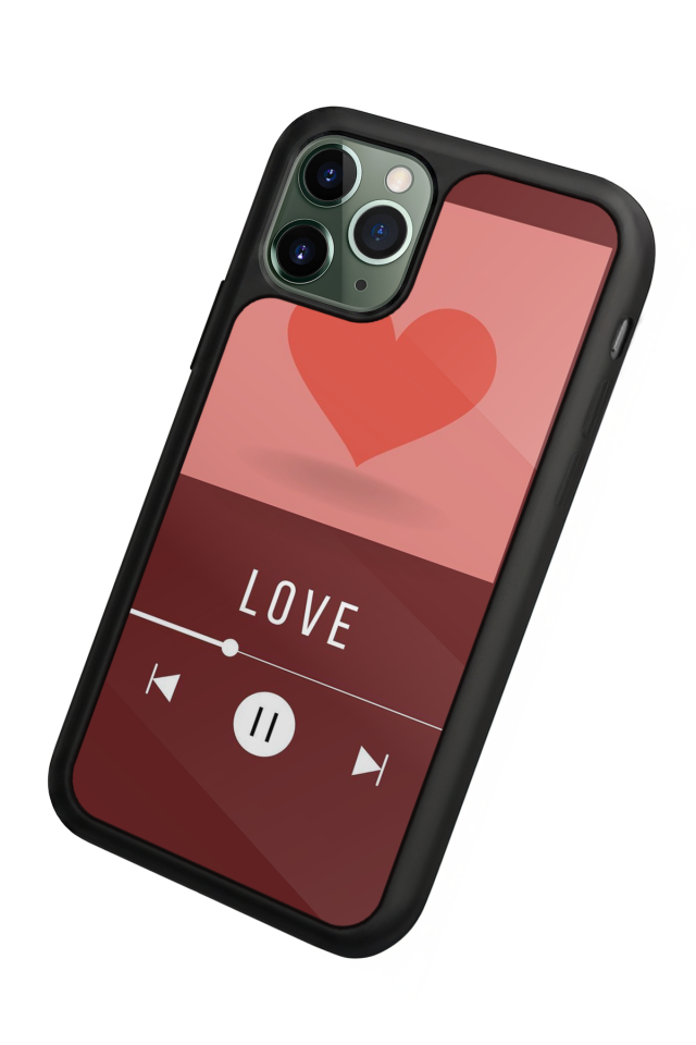 iPhone 11 Pro Max Uyumlu Kalp Love Tasarımlı Glossy Premium Kılıf