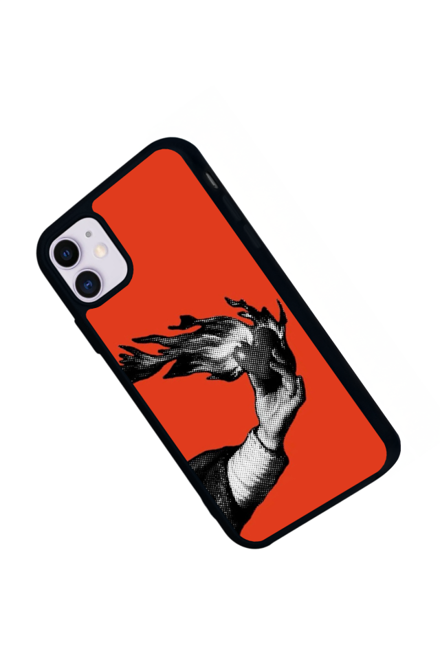 iPhone 11 Uyumlu Kirmizi Tasarımlı Glossy Premium Kılıf