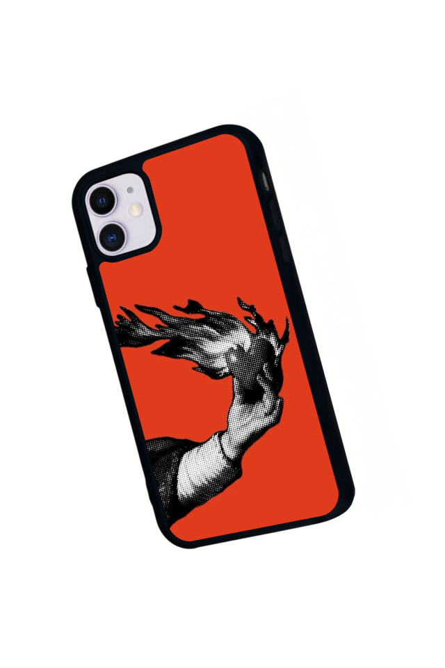 iPhone 11 Uyumlu Kirmizi Tasarımlı Glossy Premium Kılıf