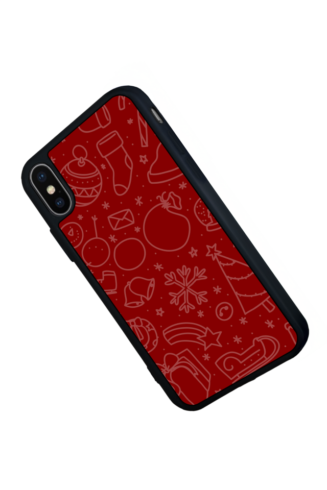 iPhone X/ XS Uyumlu Yilbasi Christmas Tasarımlı Glossy Premium Kılıf