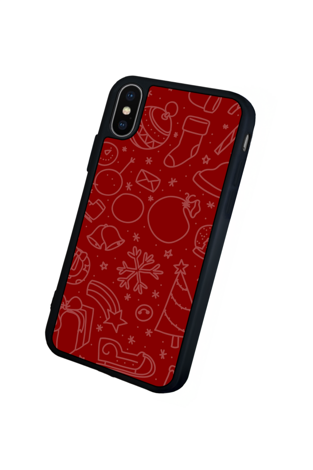 iPhone X/ XS Uyumlu Yilbasi Christmas Tasarımlı Glossy Premium Kılıf