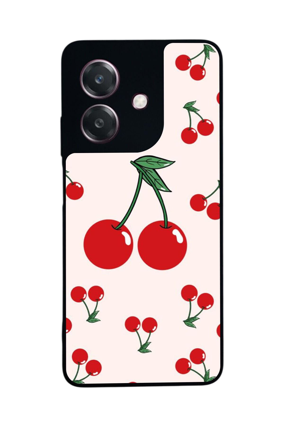 Oppo A3 5G Uyumlu Kiraz Tasarımlı Glossy Premium Kılıf