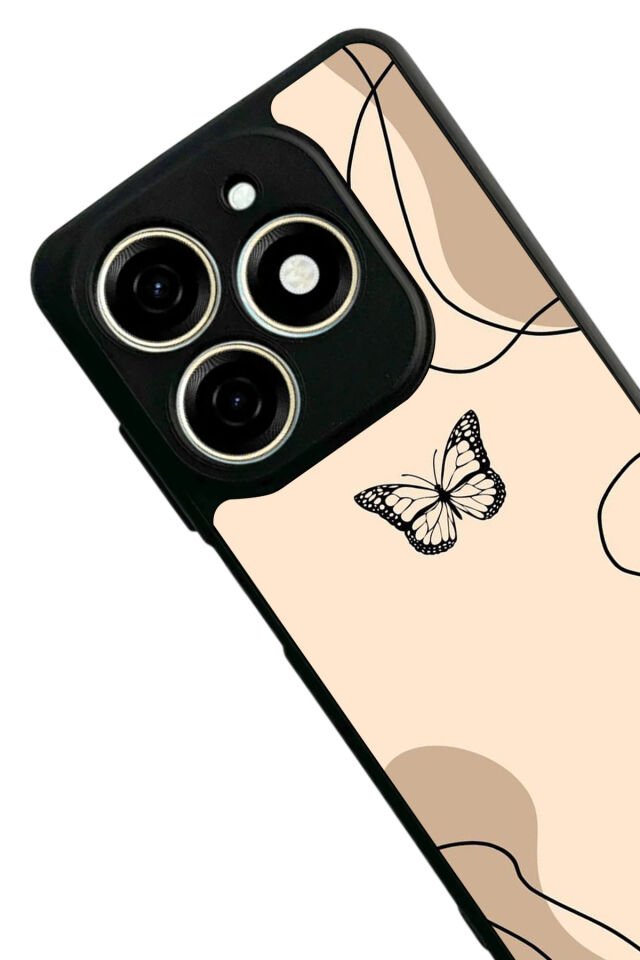 Tecno Spark 20/20C Uyumlu Kelebek Tasarımlı Glossy Premium Kılıf
