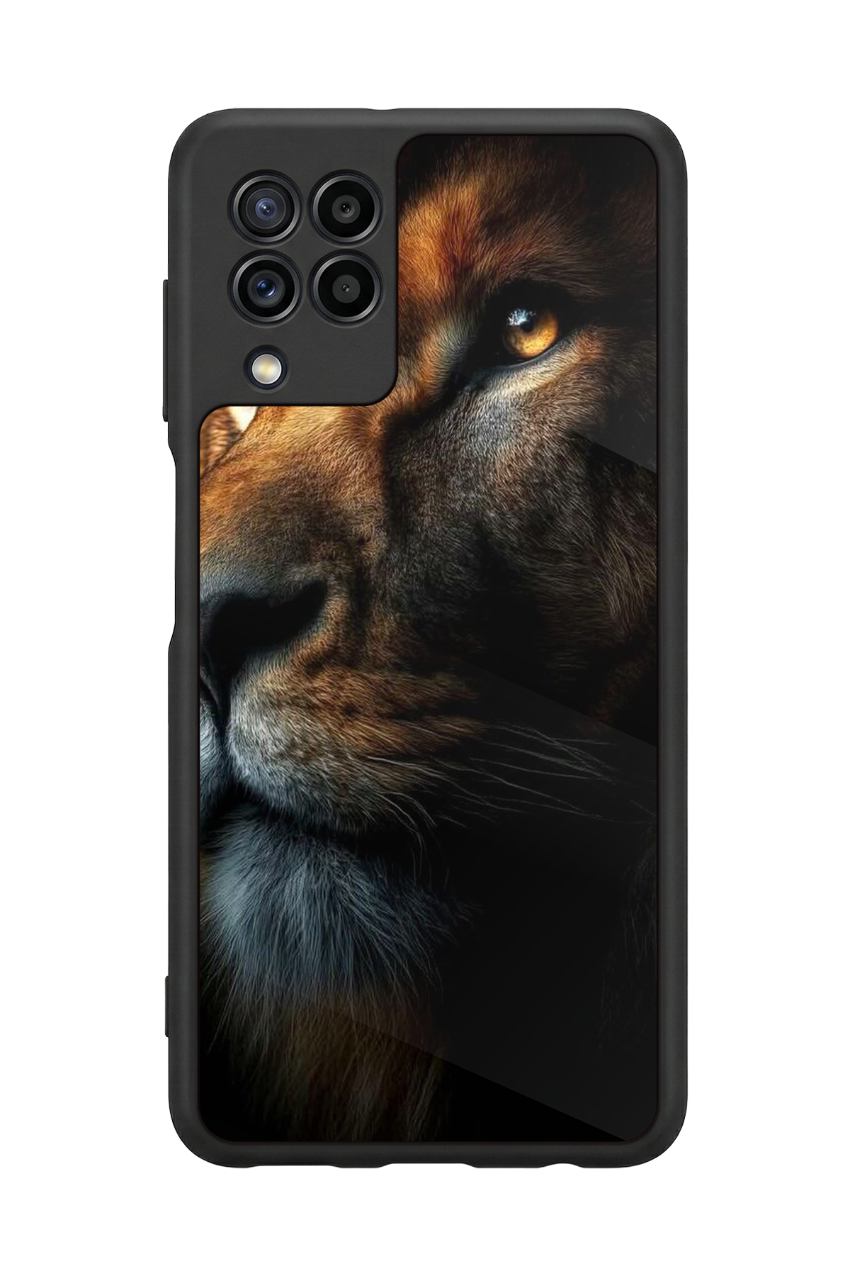 Samsung Galaxy M32 Uyumlu Aslan Tasarımlı Glossy Premium Kılıf