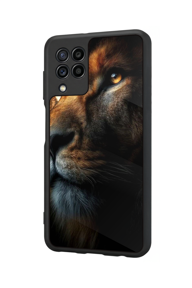 Samsung Galaxy M32 Uyumlu Aslan Tasarımlı Glossy Premium Kılıf