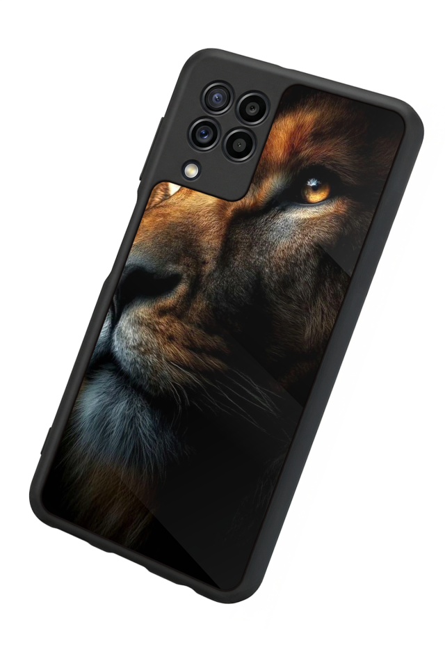 Samsung Galaxy M32 Uyumlu Aslan Tasarımlı Glossy Premium Kılıf