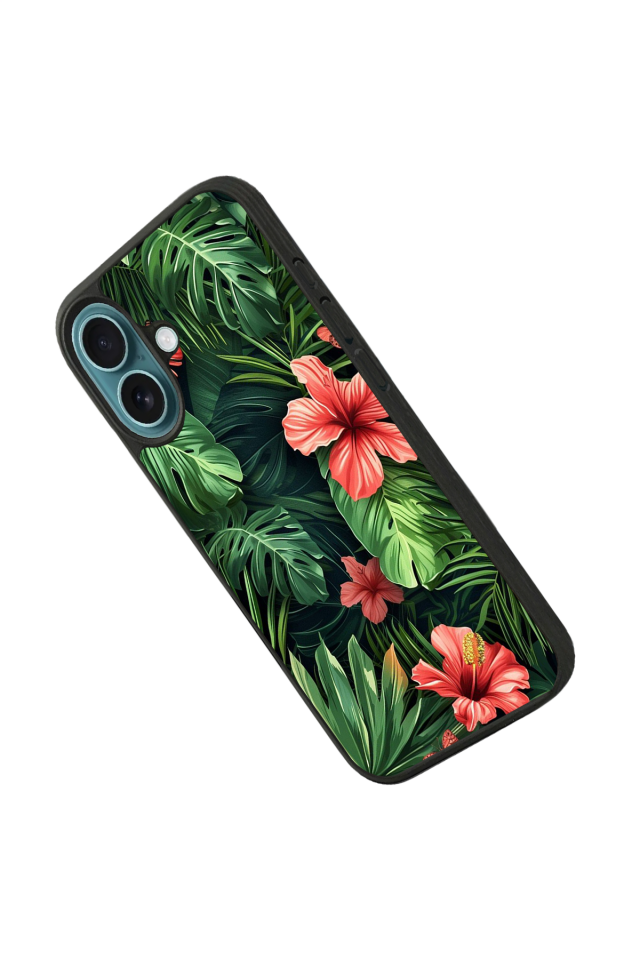 iPhone 16 Plus Uyumlu Botanik Tasarımlı Glossy Premium Kılıf