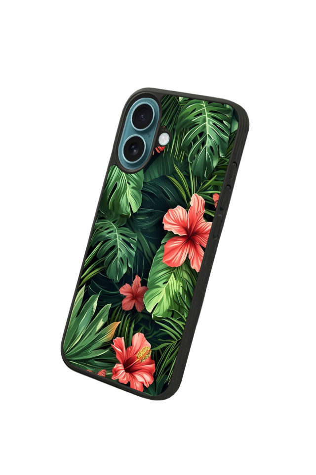 iPhone 16 Plus Uyumlu Botanik Tasarımlı Glossy Premium Kılıf
