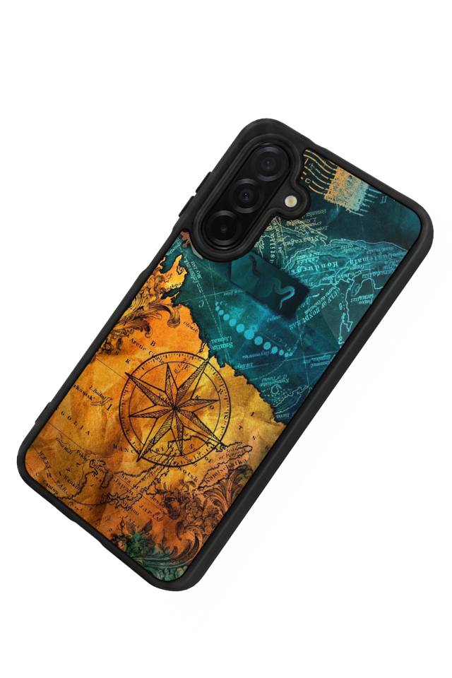 Samsung Galaxy A56 Uyumlu Harita Tasarımlı Glossy Premium Kılıf