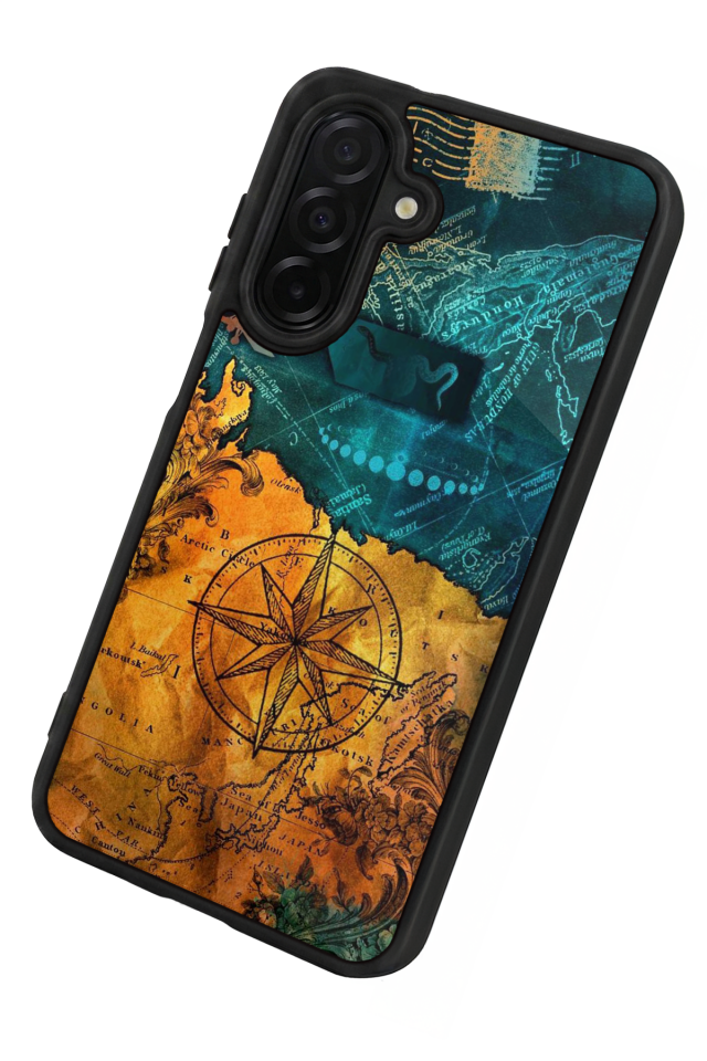 Samsung Galaxy A56 Uyumlu Harita Tasarımlı Glossy Premium Kılıf