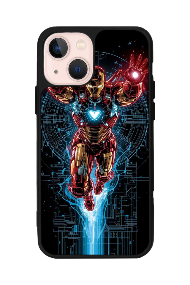 iPhone 14 Plus Uyumlu Iron Man ( Demir Adam ) Tasarımlı Glossy Premium Kılıf