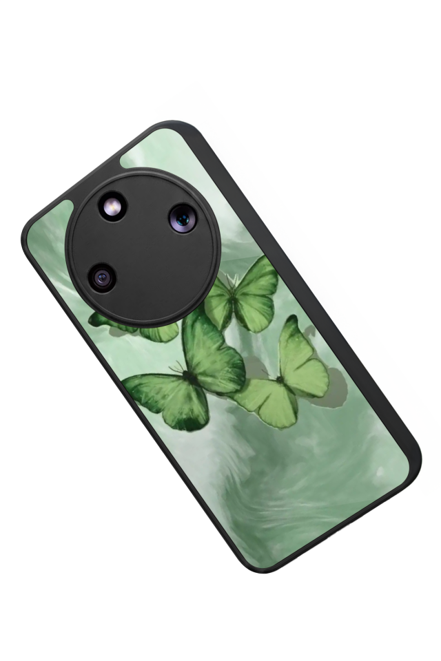 Honor Magic 8 Lite Uyumlu Kelebek Tasarımlı Glossy Premium Kılıf