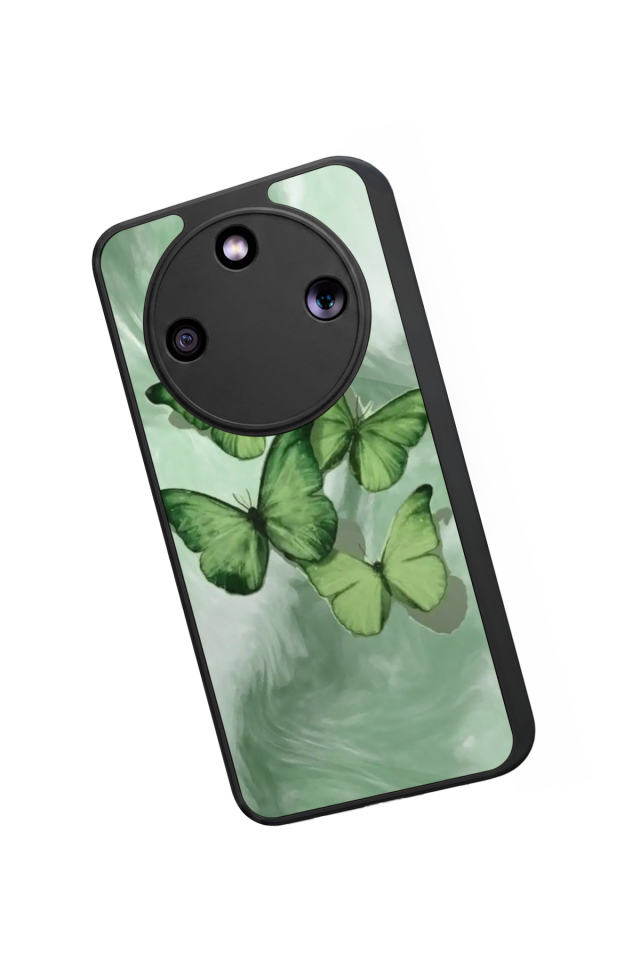 Honor Magic 8 Lite Uyumlu Kelebek Tasarımlı Glossy Premium Kılıf