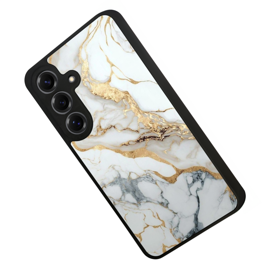Samsung Galaxy S25 Uyumlu Mermer Marble Tasarımlı Glossy Premium Kılıf