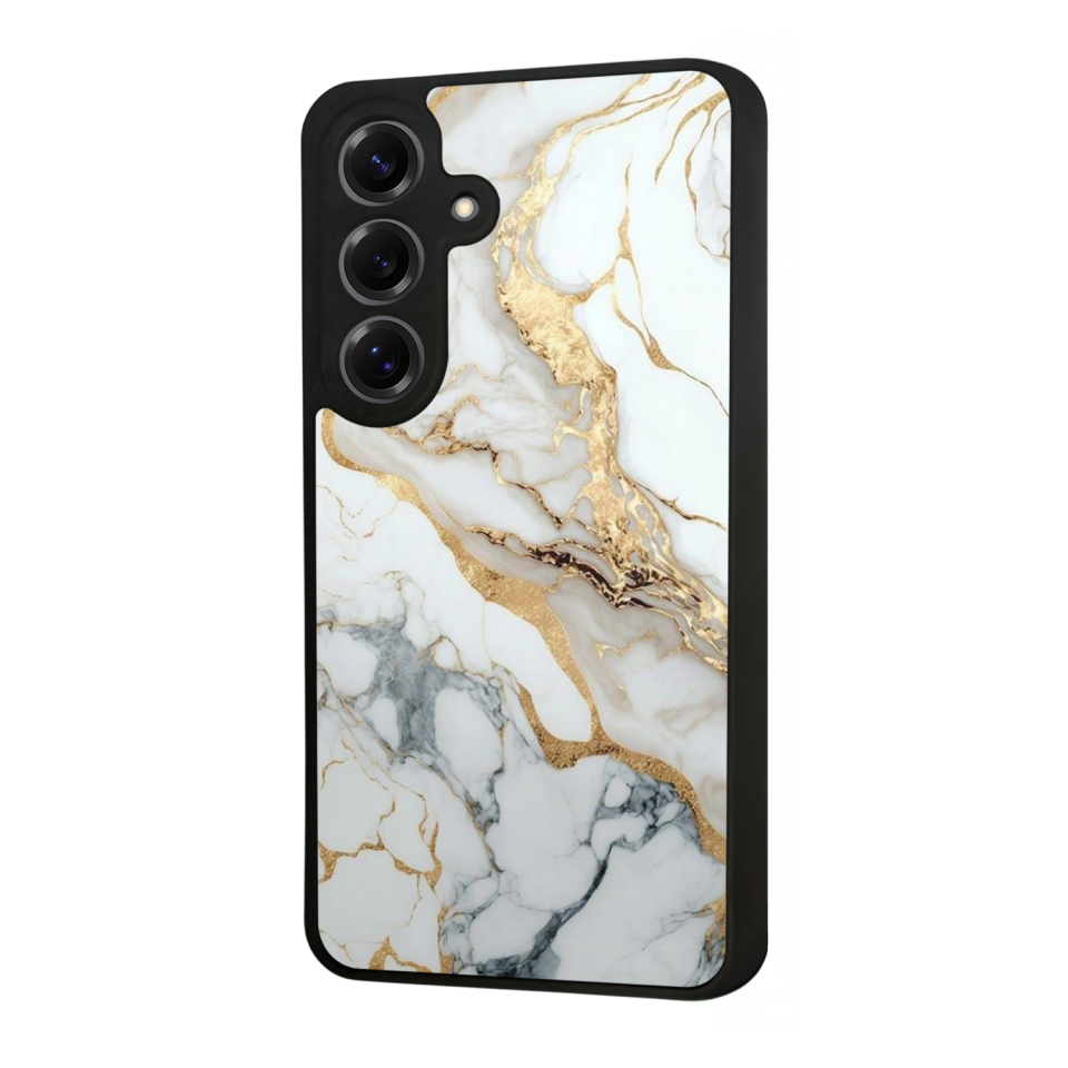 Samsung Galaxy S25 Uyumlu Mermer Marble Tasarımlı Glossy Premium Kılıf