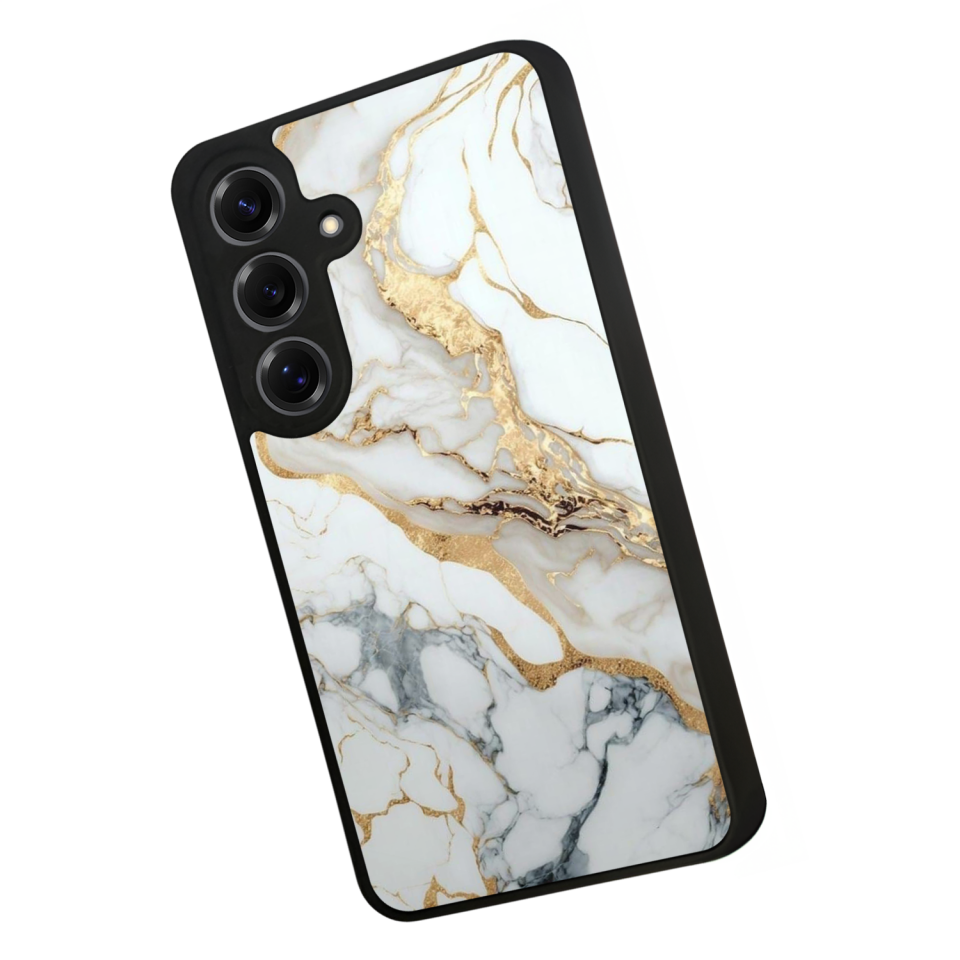 Samsung Galaxy S25 Uyumlu Mermer Marble Tasarımlı Glossy Premium Kılıf