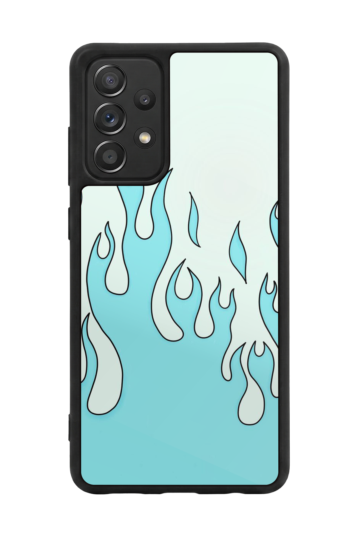 Samsung Galaxy A72 Uyumlu Retro Flame Patterns Tasarımlı Glossy Premium Kılıf