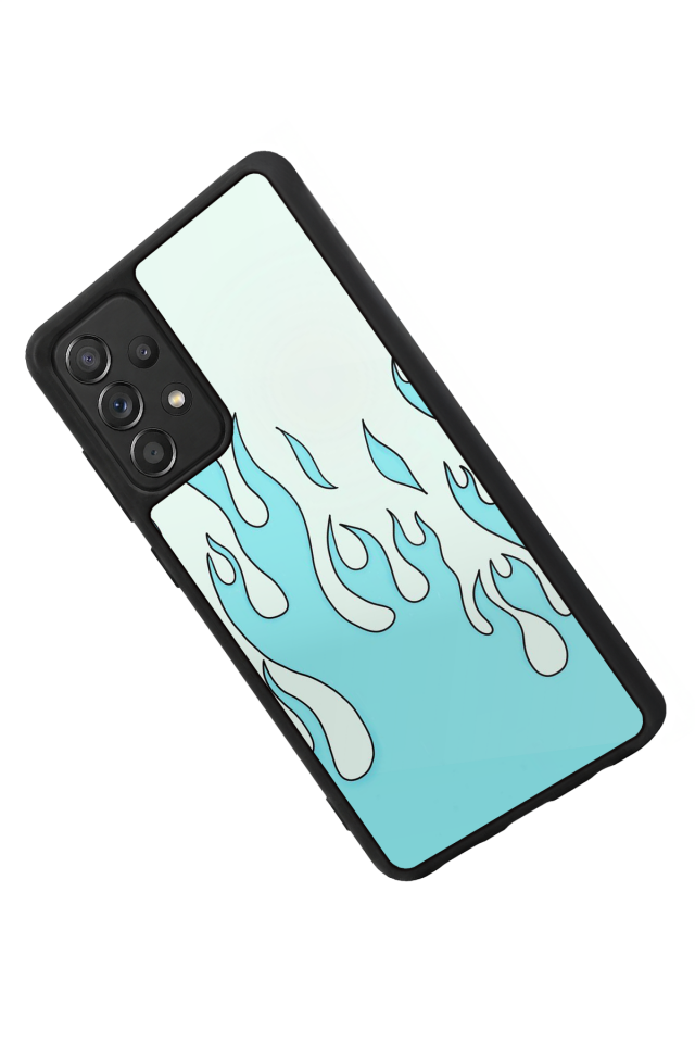 Samsung Galaxy A72 Uyumlu Retro Flame Patterns Tasarımlı Glossy Premium Kılıf