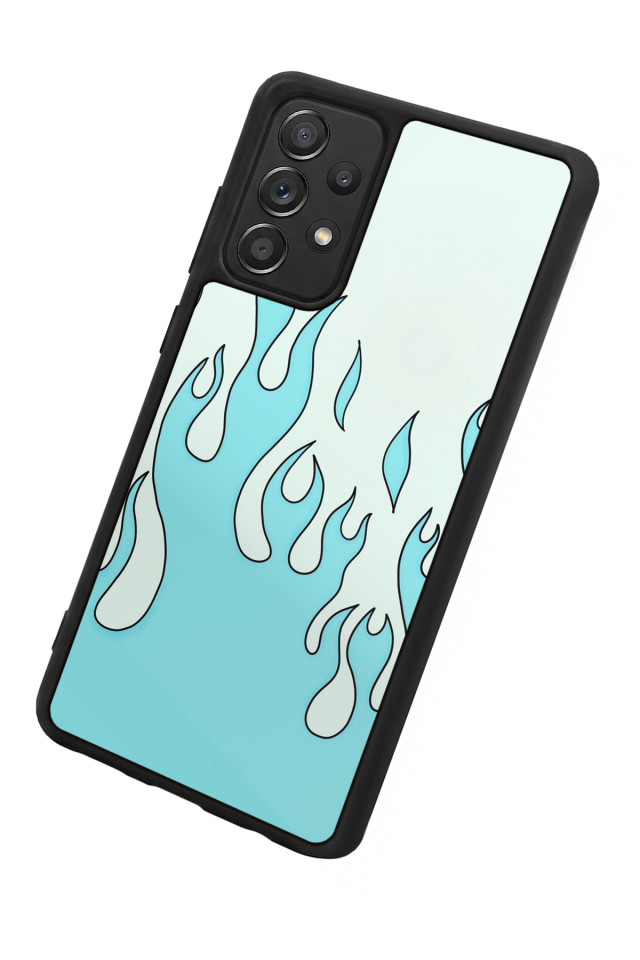 Samsung Galaxy A72 Uyumlu Retro Flame Patterns Tasarımlı Glossy Premium Kılıf