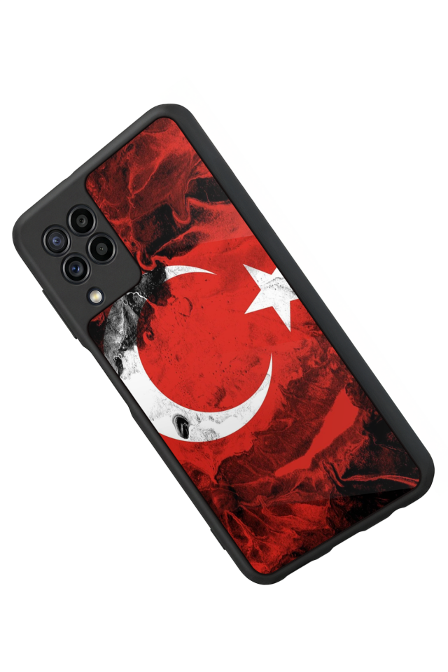 Samsung Galaxy M22 Uyumlu Türk Bayragi Tasarımlı Glossy Premium Kılıf