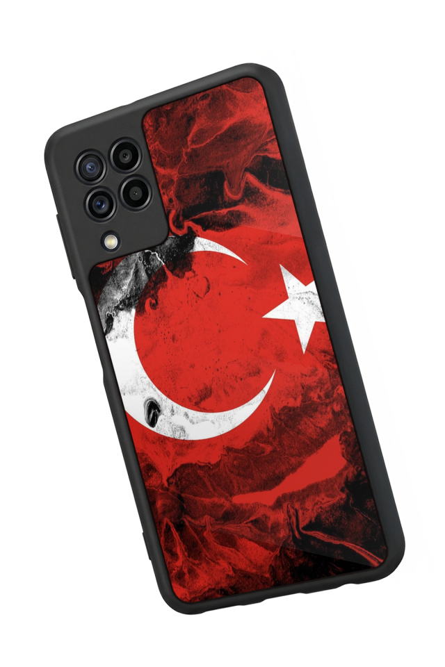 Samsung Galaxy M22 Uyumlu Türk Bayragi Tasarımlı Glossy Premium Kılıf
