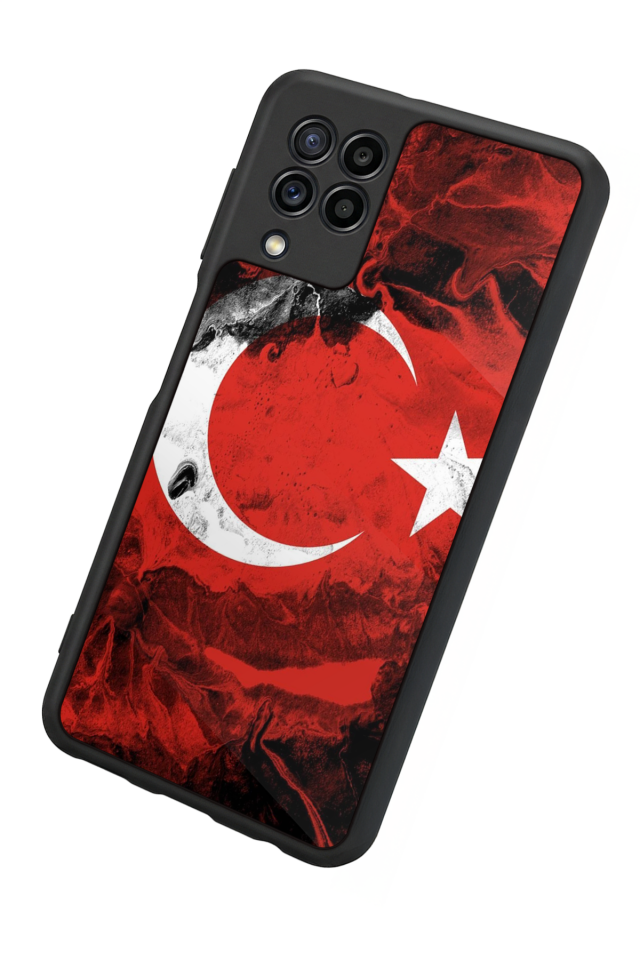Samsung Galaxy M22 Uyumlu Türk Bayragi Tasarımlı Glossy Premium Kılıf