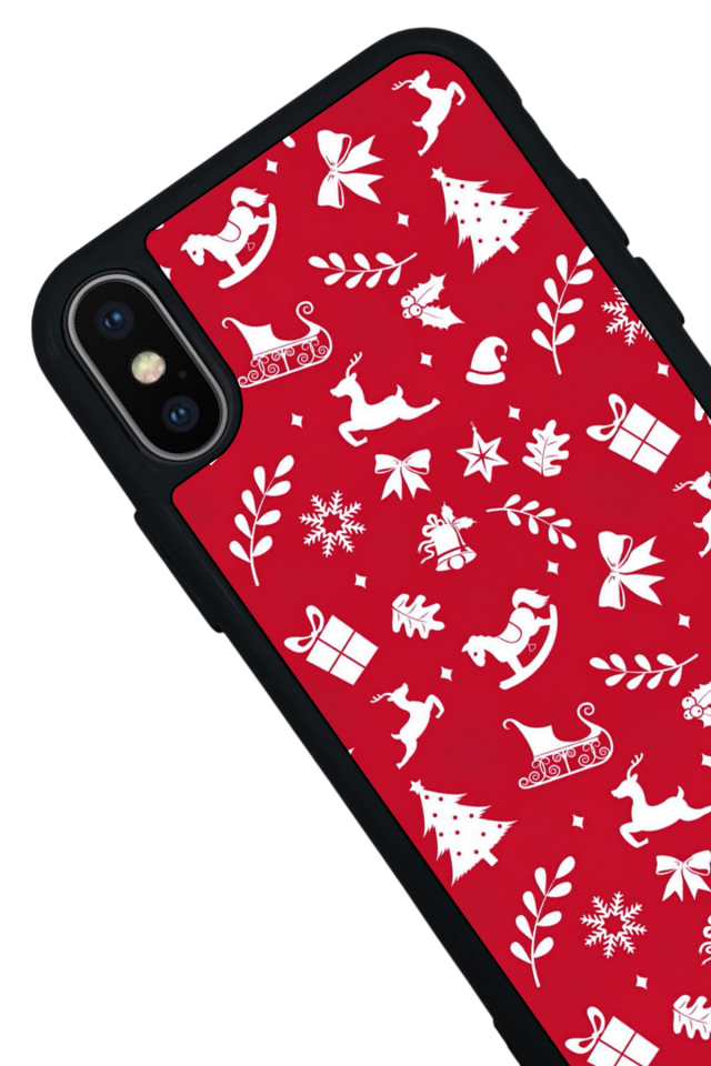 iPhone X/ XS Uyumlu Yilbasi Christmas Tasarımlı Glossy Premium Kılıf
