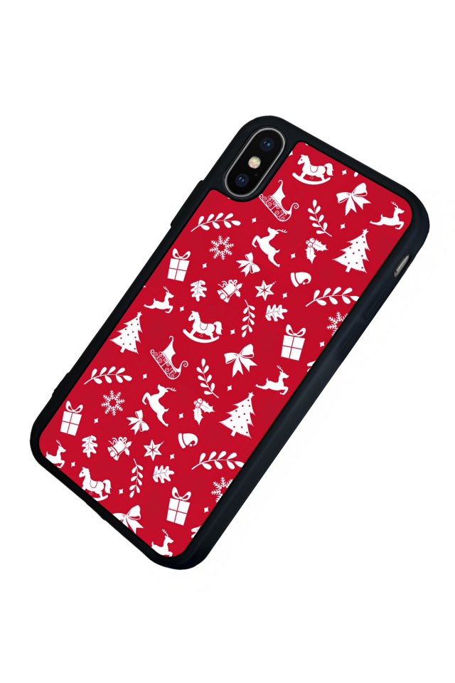 iPhone X/ XS Uyumlu Yilbasi Christmas Tasarımlı Glossy Premium Kılıf