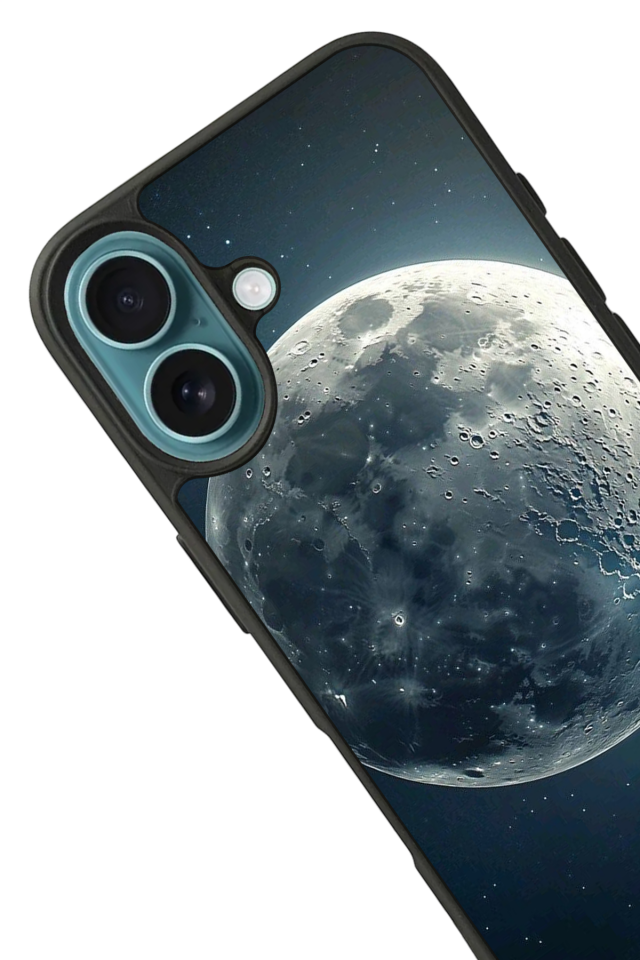 iPhone 16 Uyumlu Ay Tasarımlı Glossy Premium Kılıf