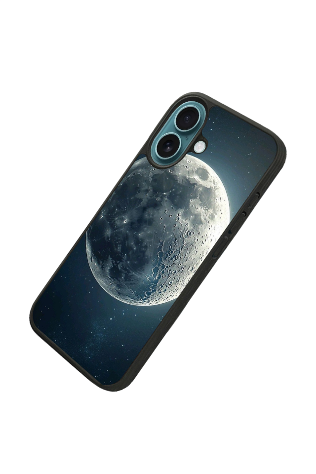 iPhone 16 Uyumlu Ay Tasarımlı Glossy Premium Kılıf