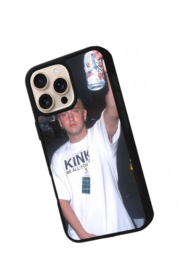 iPhone 16 Pro Uyumlu Eminem Tasarımlı Glossy Premium Kılıf
