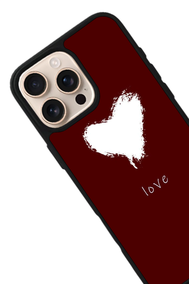 iPhone 14 Pro Uyumlu Kalp Love Tasarımlı Glossy Premium Kılıf