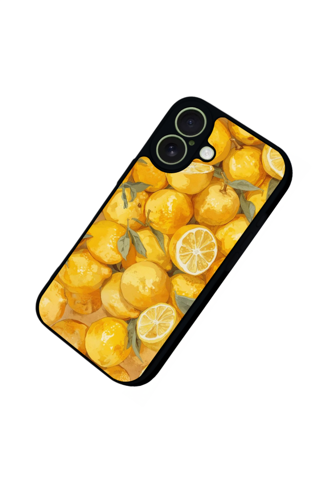 iPhone 17 Uyumlu Limon Tasarımlı Glossy Premium Kılıf