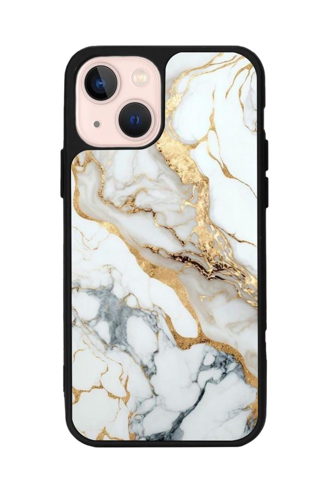 iPhone 13/14 Uyumlu Mermer Marble Tasarımlı Glossy Premium Kılıf