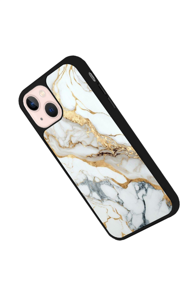 iPhone 13/14 Uyumlu Mermer Marble Tasarımlı Glossy Premium Kılıf