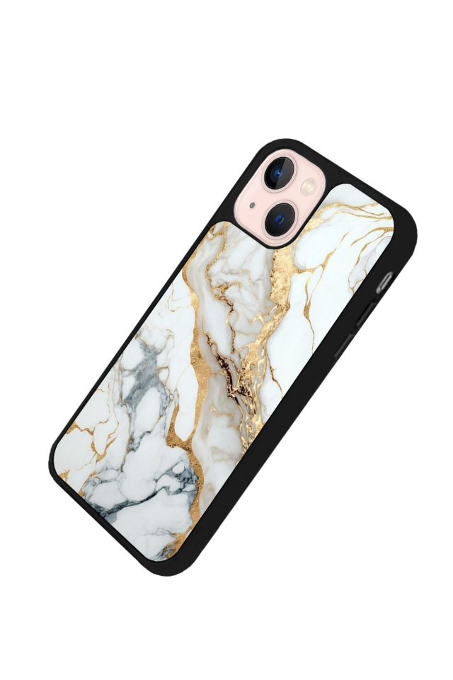 iPhone 13/14 Uyumlu Mermer Marble Tasarımlı Glossy Premium Kılıf
