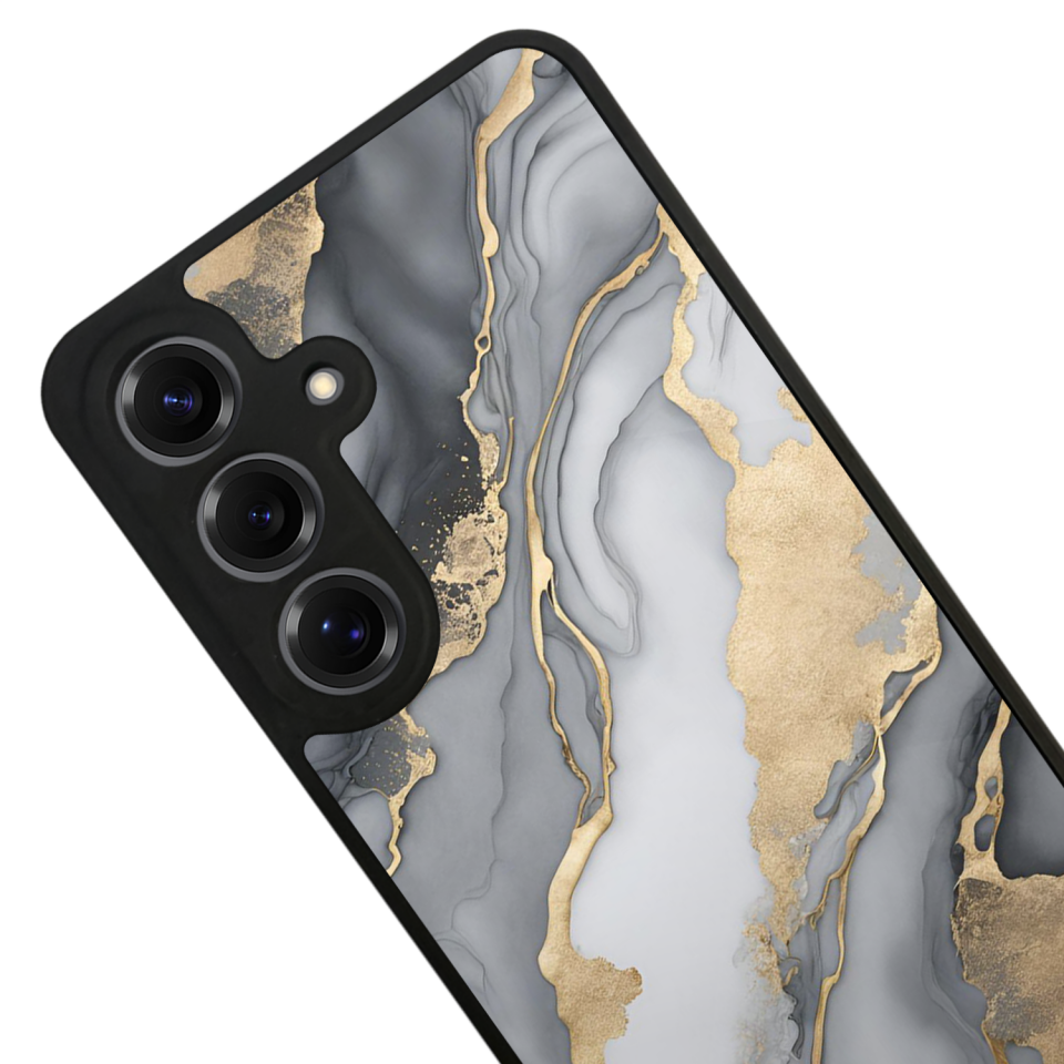 Samsung Galaxy S25 Uyumlu Mermer Marble Tasarımlı Glossy Premium Kılıf