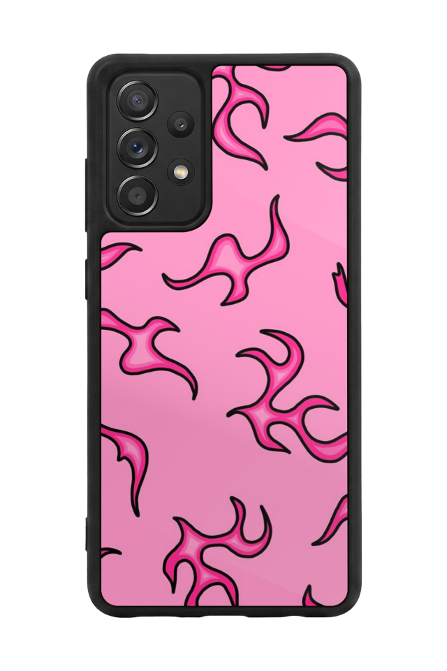 Samsung Galaxy A72 Uyumlu Retro Flame Patterns Tasarımlı Glossy Premium Kılıf