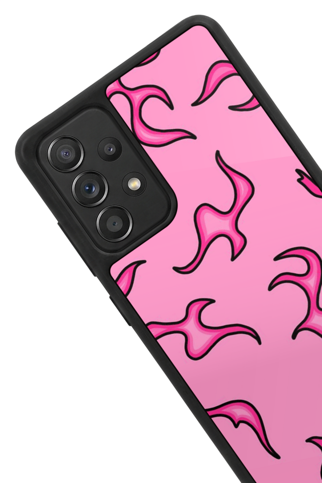 Samsung Galaxy A72 Uyumlu Retro Flame Patterns Tasarımlı Glossy Premium Kılıf