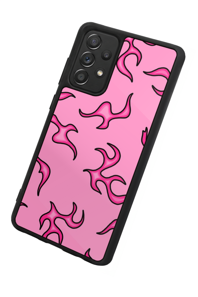 Samsung Galaxy A72 Uyumlu Retro Flame Patterns Tasarımlı Glossy Premium Kılıf