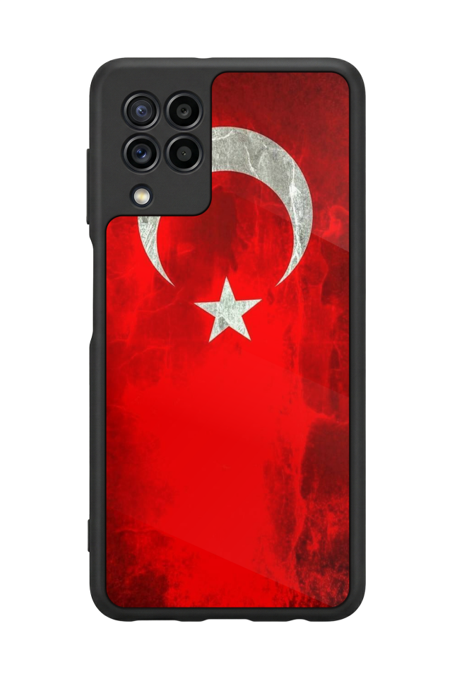 Samsung Galaxy M22 Uyumlu Türk Bayragi Tasarımlı Glossy Premium Kılıf