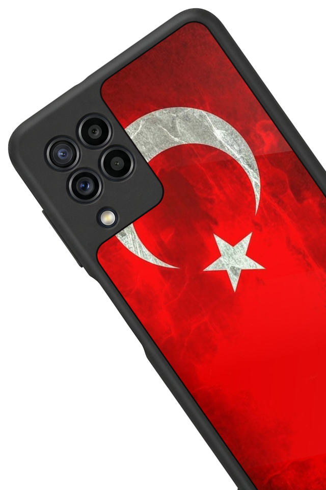 Samsung Galaxy M22 Uyumlu Türk Bayragi Tasarımlı Glossy Premium Kılıf