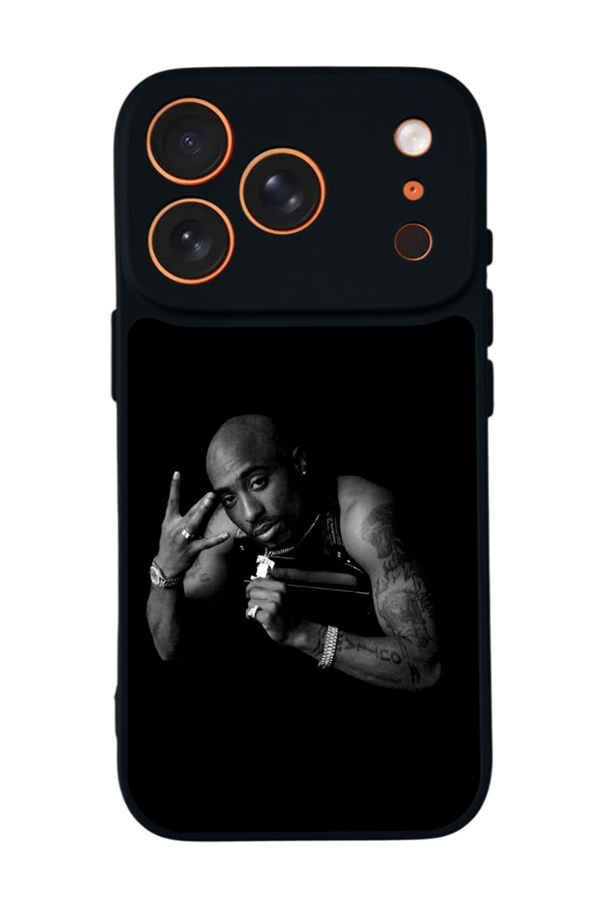 iPhone 17 Pro Uyumlu Tupac Tasarımlı Glossy Premium Kılıf