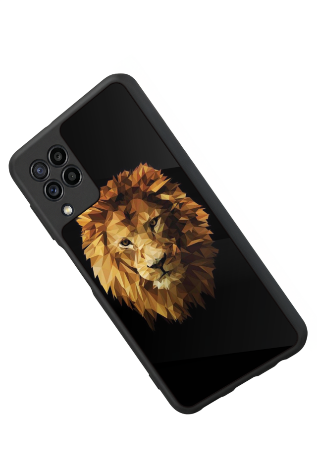 Samsung Galaxy M32 Uyumlu Aslan Tasarımlı Glossy Premium Kılıf